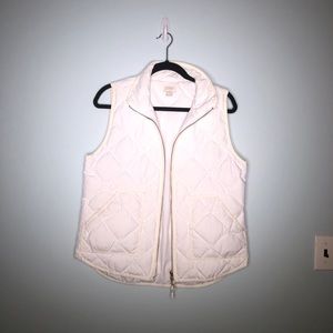 White/Cream J. Crew Puffer Vest, Size M